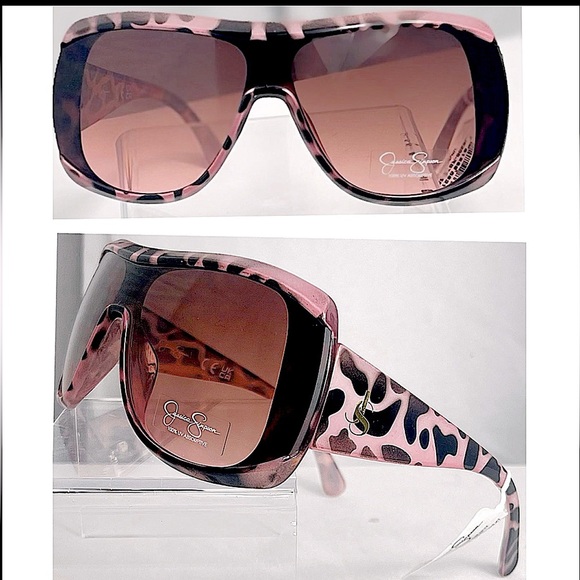 Jessica Simpson Accessories - Jessica Simpson J6258 Pink Leopard Print Shield Sunglasses w/ Case​